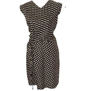 Diane Von Furstenberg Black White Silk Dress Size 10